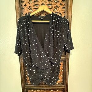 INC International Concepts Black Polka Dot Blouse